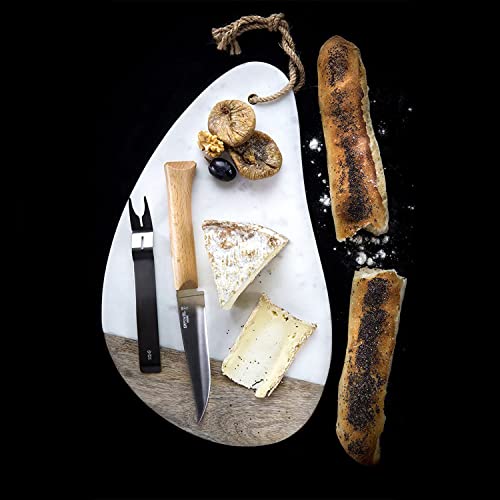 Opinel Cheese Knife And Fork Set, Dinner Parties, Fine Dining Platters, Picnics, And Everyday Use, Sustainably Harvested Beech Wood Handles, Made In France, One Size, (001834) #TOP6