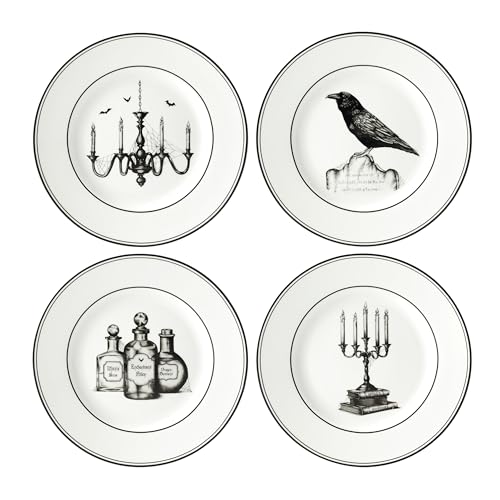 Lenox 891431 Vintage Halloween 4-Piece Dessert Plate Set, Hallowe...