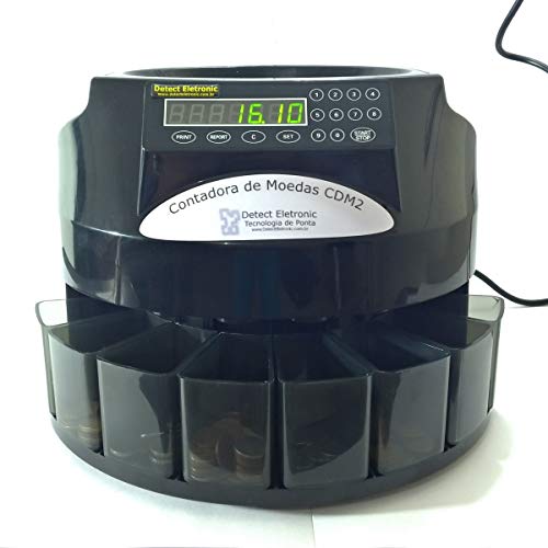 Máquina Classificadora e Contadora de Moedas Automática Detect Eletronic Mod. CDM2
