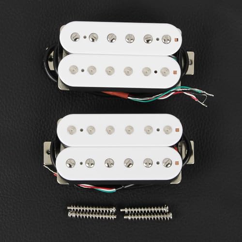 Image of FLEOR High Output Alnico 5 Guitar Pickup White Neck and Bridge Humbucker Pickups Set