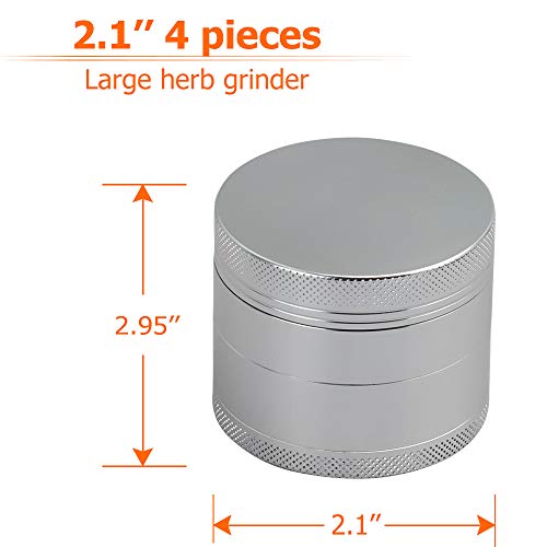 woleyi 4 kamers draagbare aluminium kruidenmolen met pollenschraper (55 mm) - Image 6