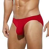 Arjen Kroos Mens Triangle Bikini Underwear Sexy Swimsuit Beach Briefs Bathing Suit Red Medium