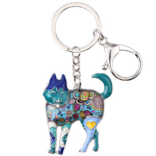 Bijou Husky de Sibérie, porte-clés en alliage émaillé haute finition