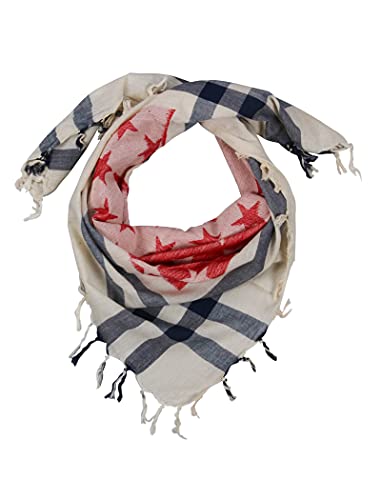 American Flag Scarf - Winter And Summer Scarf For Men And Women - Red Blue & White Cotton Shemagh Scarf - Keffiyeh Desert Arab Scarves For Men #TOP2