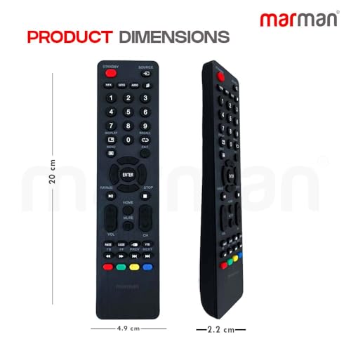 Image of marman Compatible with Impex Tv Remote Control Suitable for LED LCD Television Without Voice Command Plug and Play Control - Match Exactly with Existing Remote Key by Key for Better Performance