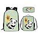 Kuiaobaty Mochila escolar 3 en 1 para niños, diseño de girasol, cráneo, lobo para niñas, bolsas escolares para niños, mochila portátil de viaje, oso panda, Juego de mochila escolar