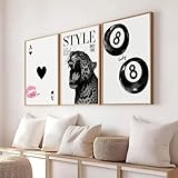 JORCEDI 3er Poster Set, Schwarz-Weiß Fashion Wandkunst 