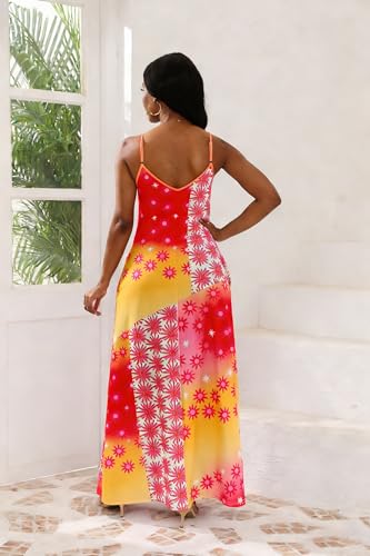 Image of vunahzma Womens Casual Fashion Sleeveless Plus Size Loose Long Sexy Maxi Dress with Pockets