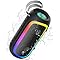 Portable Bluetooth Speaker, IPX6 Waterproof, 20W HiFi Stereo Sound with Deep Bass, 12H Playtime, BT 5.2 Wireless, 7 Color Lights, for Smartphone/Tablet/PC, Home/Outdoor/Party (Black)