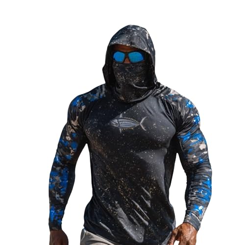 Camisetas con capucha para hombre de manga larga sudadera azul navy XXL