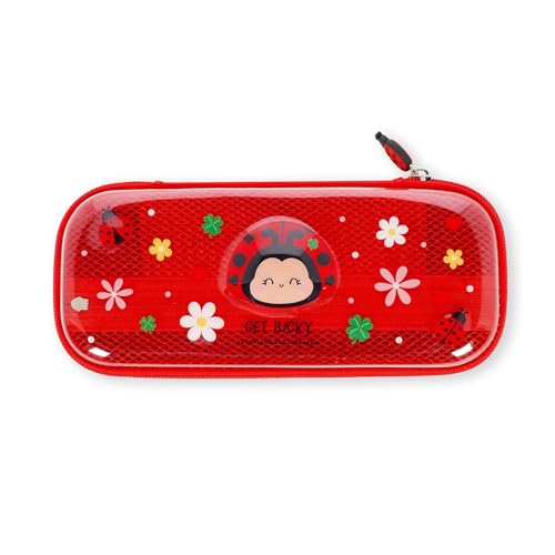 Legami - Estuche Wonderwow, Tema Ladybug, 2 Compartimentos y Portalápices Interior, Compartimento Interior con Tejido de Malla, Cierre de Cremallera, 23 x 11 x 5 cm