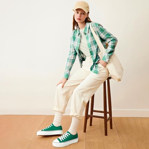 Image of hash bubbie Womens Platform Canvas Sneakers Tennis Shoes | low top non Slip on walking breathable casual comfortable fashion lace up