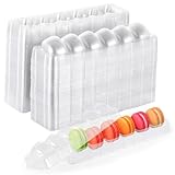 Ensemble pratique : comprend 50 récipients avec couvercles et supports de base ; chaque boîte peut contenir six macarons ; idéal pour les grands rassemblements, la pâtisserie maison ou les besoins de vente au détail