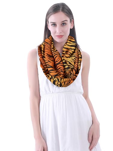 Lina & Lily Tiger Animal Print Women's Infinity Scarf Lightweight2