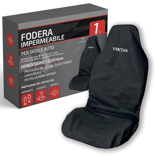 VENTUX GEAR Fodera Impermeabile per Sedile Auto – Universale 132×54 cm |...