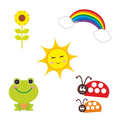 Image of Pretty UR Party Rainbow Theme Paper Cutouts for Birthday Parties, Rainbow Party Supplies decor, Birthday Party Decoration Cut-Outs - Multicolour (10 pcs)