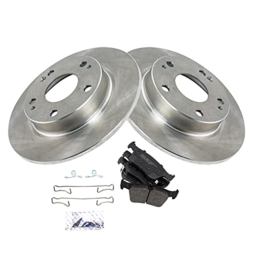 Image of TRQ Rear Ceramic Brake Pad and Rotor Set | For 17-22 Honda Civic L4 1.5L 17-22 2.0L 10.24 in. 260mm Rear Brake Rotor Diameter Models