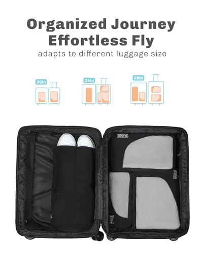 Image of 4 Set Compression Packing Cubes for Suitcases,Luggage,Travel Bag Organizer
