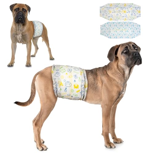 Image of Dono Disposable Male Dog Diapers, Super Absorbent Male Dog Wraps for Small to Large Dogs, 360 Leak-Proof with Wetness Indicator,L,24PCS
