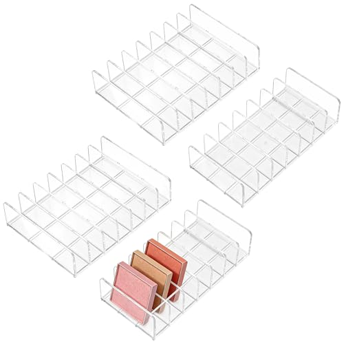 MAHIONG 4 Stück Acryl Lidschatten Organizer mit 7 Fächern, Makeup Organizer 2 Größen, Lippenstift & Lidschatten Halter, für Schublade Organisation/Badezimmer/Schreibtisch/Schminktisch.