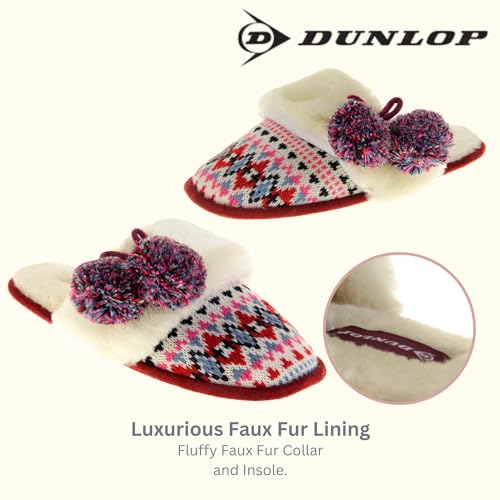 DUNLOP Donna Pelliccia SINT�tica Pantofole