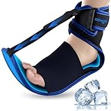 NEWGO Plantarfasziitis Nachtschiene mit kühlpad, Heiß-Kalt-Kompressionstherapie-Fußkühlpack für Sportverletzungen, Fersensporn, Wiederverwendbare Plantarfasziitis Socke für Fußrehabilitation