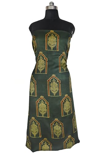 Image of Ethnics of Kutch Women's Ajrakh Modal Silk Natural Dye Hand Block Print Unstitched Kurta Fabric (For Lenght - Refer Bullet Point Below)