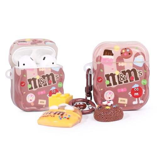 XMBYGY Jolie coque pour Airpods 2e/1ère génération 2019/2016, motif personnage d'animation 3D, coque de protection antichoc avec porte-clés pour écouteurs Airpods 1/2