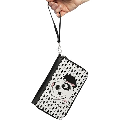 Buckle-Down Women's PU Zip Around Wallet Rectangle-101, 101 Dalmatians, 7.5"x4.5"2