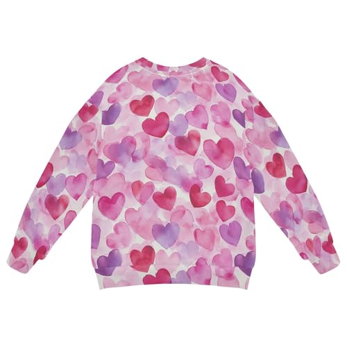 JUNZAN Cartoon Cute Pink Love Hearts Kids Boys Sweatshirt Hoodie Fleece Tops Clothing Shirts Athletic 4T2