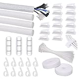 🔷Material premium: el 4 piezas organizador de cables está hecho de material PET de alta calidad, duradero, flexible y autoenvolvente. Los clips de cable de 15 piezas están hechos de material PA66 ecológico, no tóxico y extra fuerte.