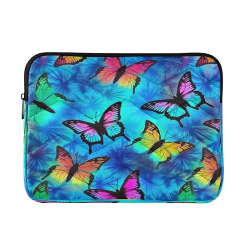 Funda para portátil azul con mariposas 13-14 pulgadas