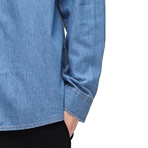 Chaqueta de mezclilla casual manga larga para hombre miniatura 4