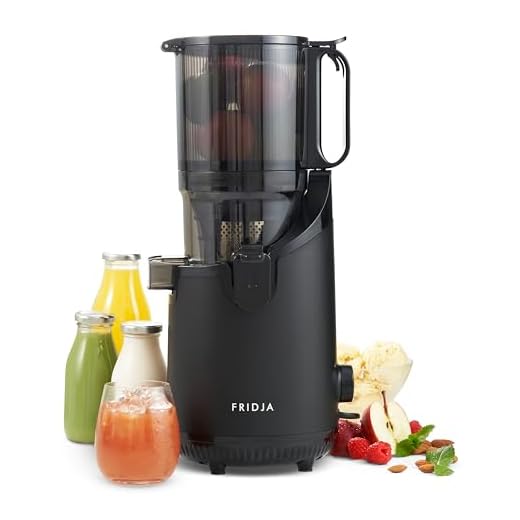 Fridja F2500 Estrattore Potente Autoalimentato – Spremitura a Freddo per Frutta Intera e Latte Vegetale – Apertura 135mm, 250W – Nero Opaco