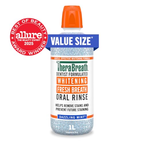 TheraBreath Whitening Mouthwash, Dazzling Mint, 1 Liter - image 1