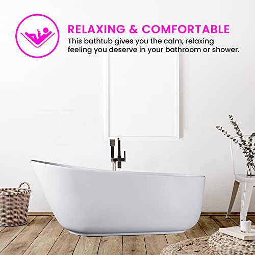 Vanity Art Freestanding Solid Surface Resin Soaking Tub #TOP15