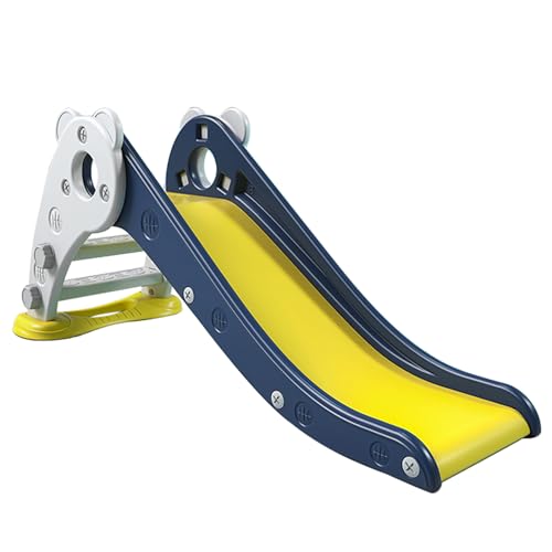 SPOFLYINN Toddlers Indoor Baby Plastic Slide Kids Slide Outdoor Climber Freestanding Playset Game with UP and Slide for Age 1-3 Kids Children Toddlers Navy As Shown