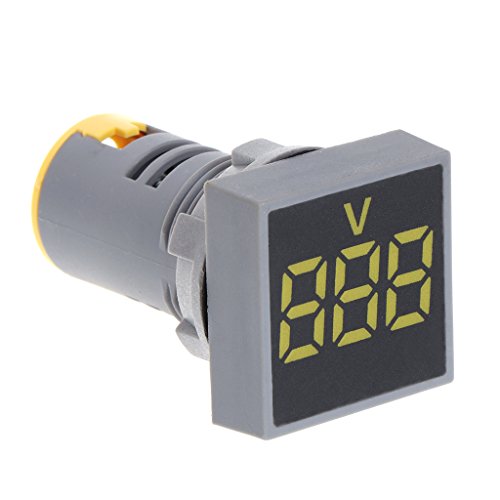 COLUDOR 22MM AC 12-500V Voltmetro Pannello Quadrato LED Indicatore di Tensione Digitale (giallo)