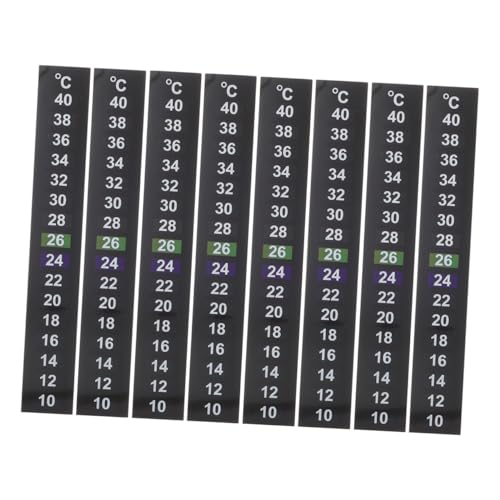 KOCKSHION Aquarium Temperature Sticker 10-40°c Fish Tank Thermometer Strip Lcd Display Easy Install 8 Pack