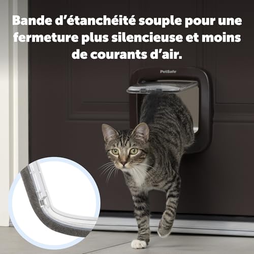 Chatière manuelle PetSafe marron à 4 positions pour chat et chien