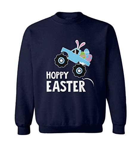 Hoppy Easter Monster Truck - Hop Rabbit Toddler Fleece Crewneck Sweater