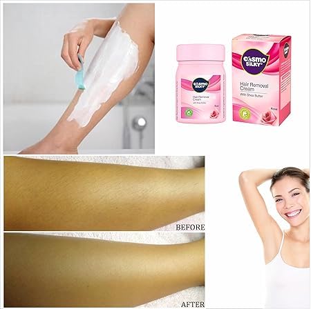 THH-Cosmo Silky Hair Removal Cream for Women, with Aloe Vera and Vitamin E, Instant Painless, for Legs, Arms and Underarms, 40g, Pack of 6 1