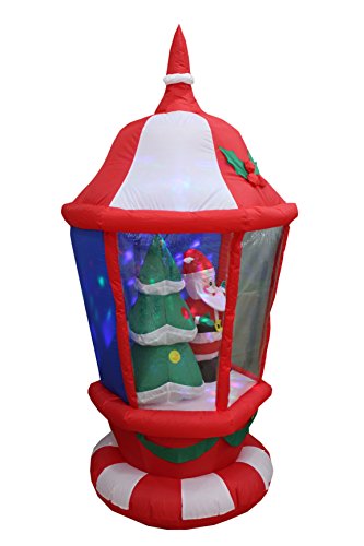 Lanterne gonflable de Noël lumineuse 1,8m grand Père Noël déco cour extérieure - 4