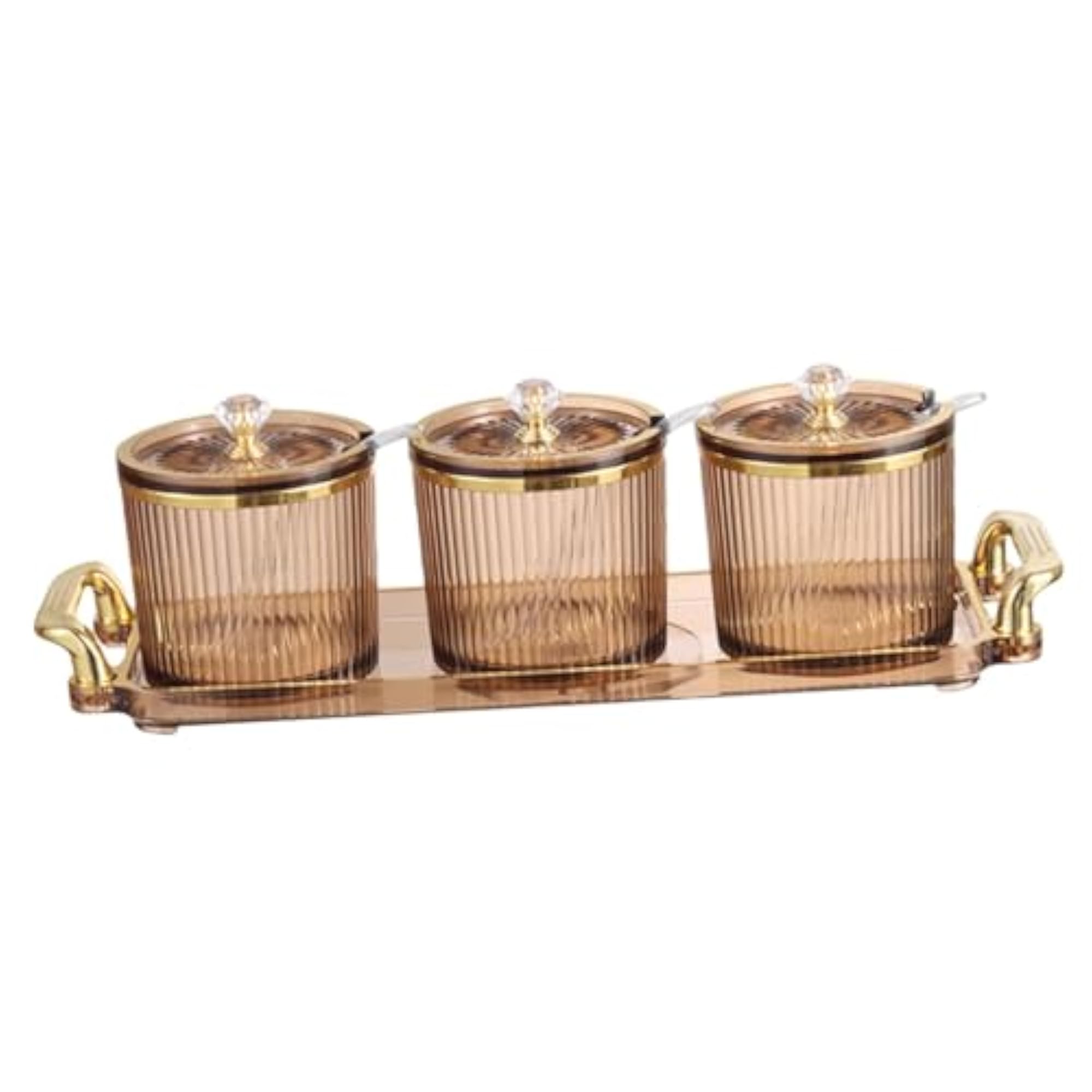 3 Pieces Stylish Simple Condiment Canisters Set
