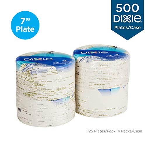Dixie 6 7/8” Medium-Weight Paper Plates By Gp Pro (Georgia-Pacific), Pathways, Ux7Ws (Case), 125 Count (Pack Of 4), Total 500 #TOP2