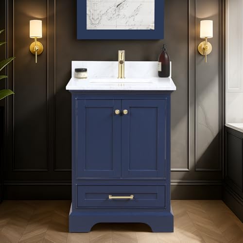 Blossom 24 Inch Bathroom Vanity with Sink, Navy Blue –