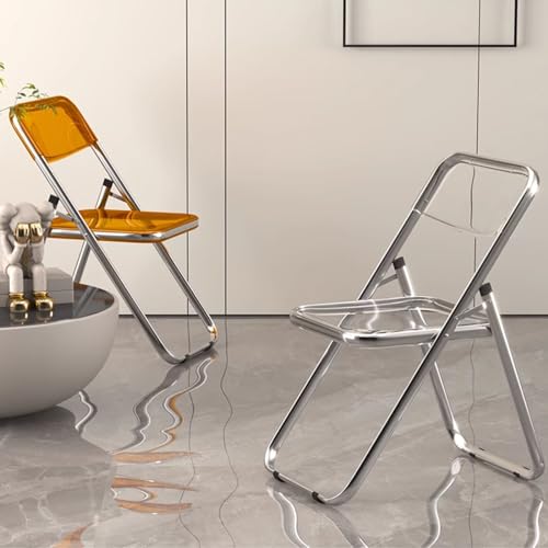 Chaise pliante transparente en acier chromé pour petit espace - 2