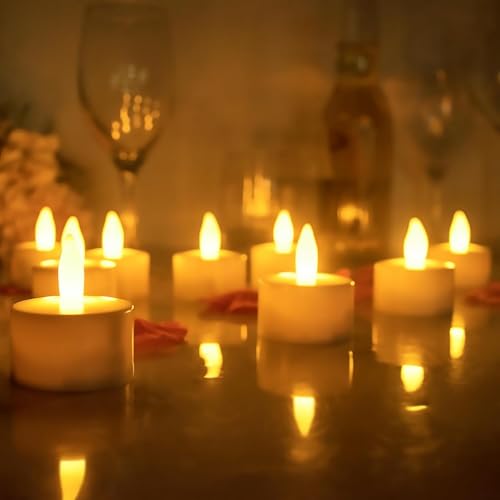 Image of Flameless LED Tealight Candles, Battery Operated Smokeless Decorative Tea Lights for Home, Diwali, Wedding, Party & Festival Decoration (Warm White, Pack of 10)