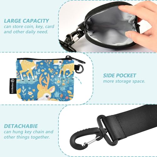 Delicate Cartoon Animal Duiker Bright Women's Wallets Card Cases Compact Size Change Purse Key Holder with Zipper Coin Pocket for Ladies 2 Packs tarjetero para tarjetas de credito3