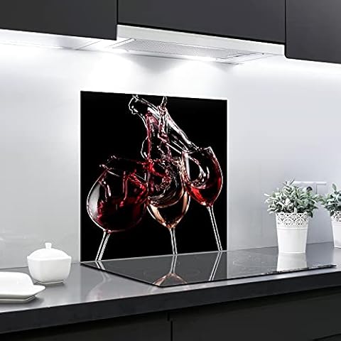 Splashback Backsplash Tempered Glass Heat Resistant Toughened Decorative - 60 x 65 cm - 4 mm Thick - Perfect Behind Gas, Ceramic and Induction Cookers - Easy to Clean Cover